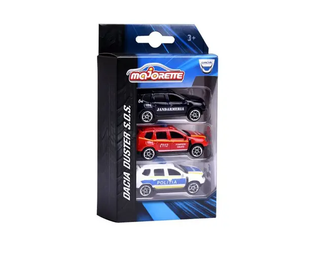 Set 3 masinute de interventie Dacia Duster S.O.S, Majorette