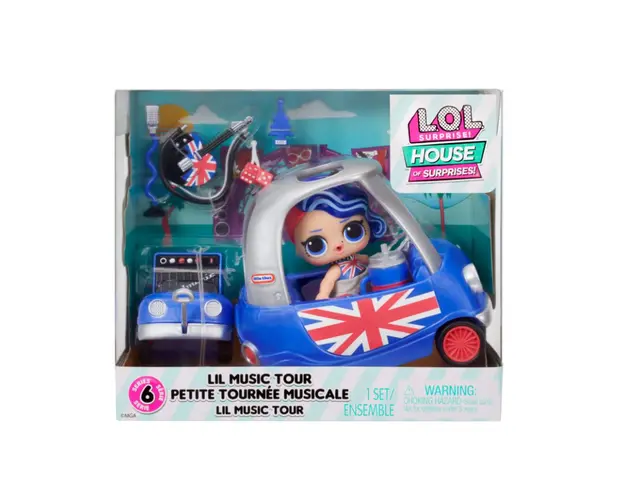 Set papusa LOL Surprise Lil Music Tour, Cheeky Babe cu 8 surprize, 583783EUC
