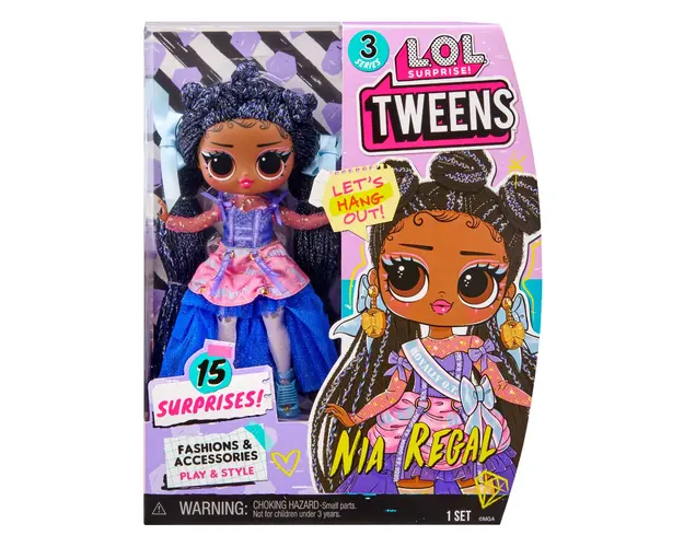 Papusa LOL Surprise Tweens S3, Nia Regal cu 15 surprize, 584087EUC