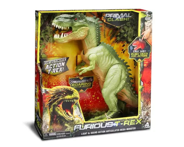 Figurina interactiva Dinozaur, Lanard Toys, Jurassic Clash, Verde