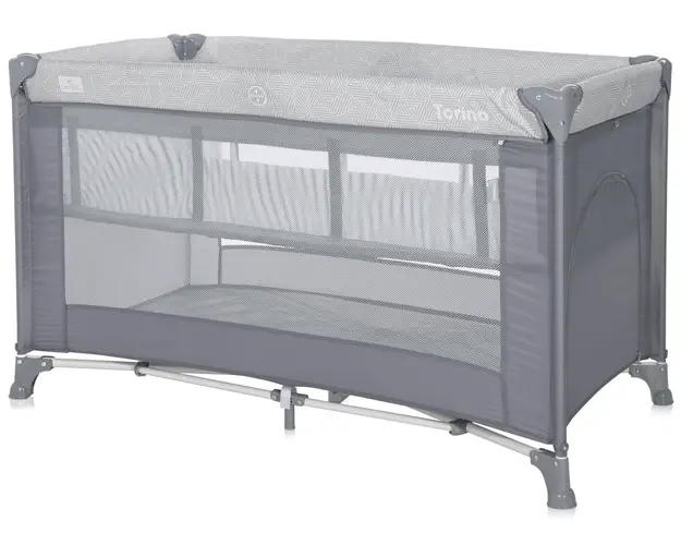 Patut pliabil Lorelli Torino, 2 nivele, Grey Striped Elements