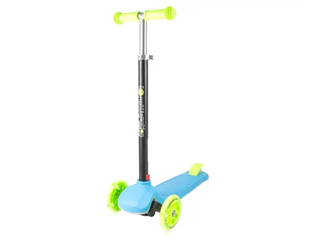 Trotineta cu 3 roti, lumini, pliabila, Lorelli Yuppee, Blue Green