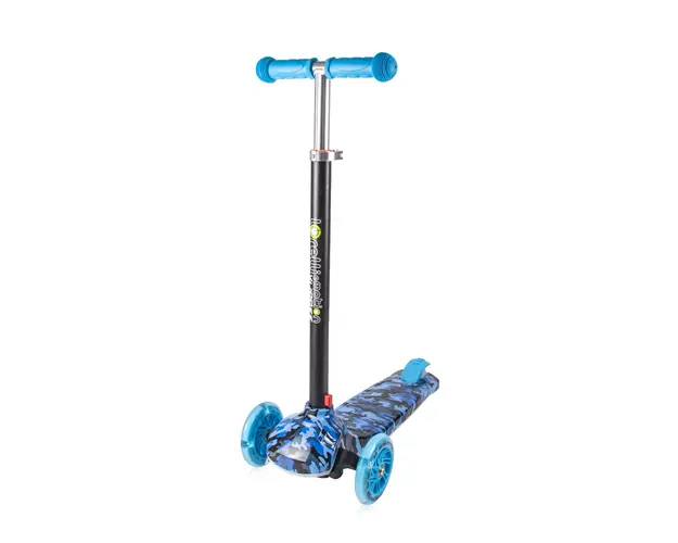 Trotineta cu 3 roti, lumini, pliabila, Lorelli Yuppee, Blue Military