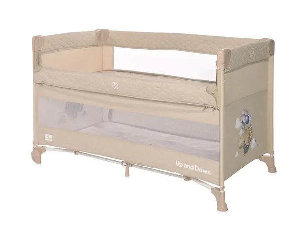 Patut pliabil Lorelli Up and Down, laterala culisanta, Fog Beige Flying Friends