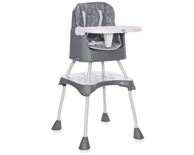 Scaun de masa convertibil 3 in 1, inalt, Lorelli Trick, Grey Candy