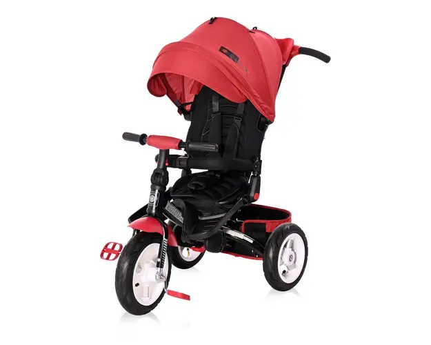 Tricicleta multifunctionala, 4 in 1, roti gonflabile, Lorelli Jaguar Air, Red Black Luxe