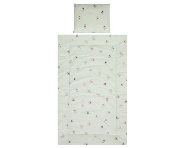 Set lenjerie pat 3 piese bumbac Ranforce Cosy, Lorelli, Friends Green