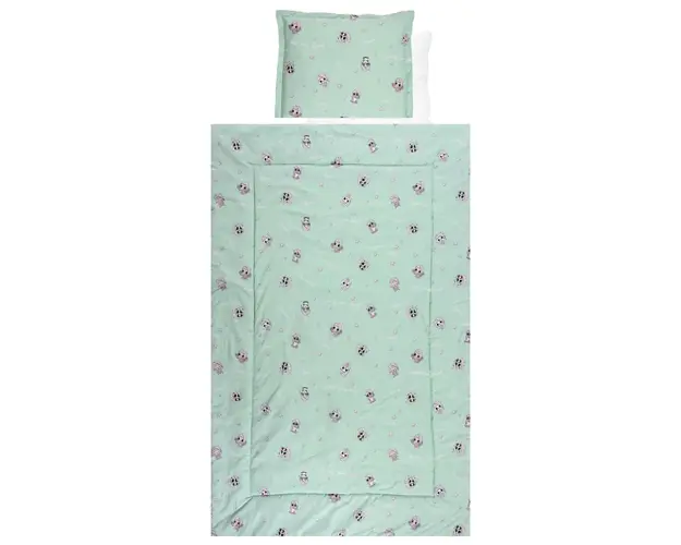 Set lenjerie pat 4 piese bumbac Ranforce, Lorelli, Friends Green