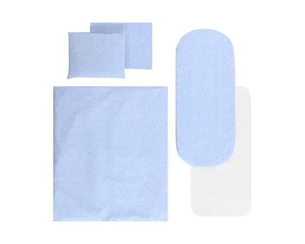 Set 7 piese, lenjerie pentru carucior cu protectie impermeabila Lorelli, Blue Sky