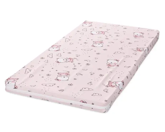 Saltea pat, Lorelli Classic, spuma elastica, 60 x 120 x 6 cm, Pink Ballerina Bear