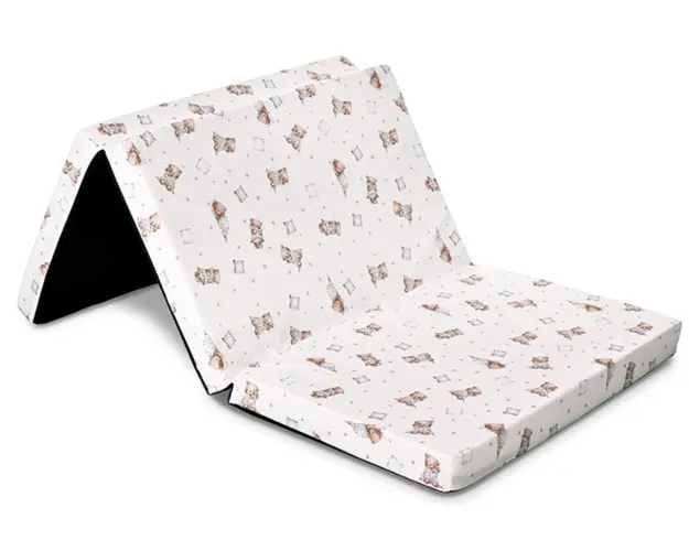 Saltea pliabila de voiaj, Lorelli, spuma elastica, 60 x 120 x 5 cm, Bear and Pillow Beige