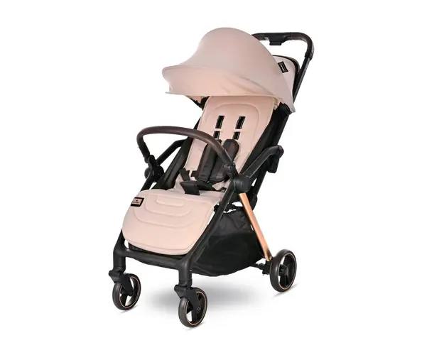 Carucior pentru nou-nascut autofold, Lorelli Loret, ultra-light, pana la 22 kg, Beige