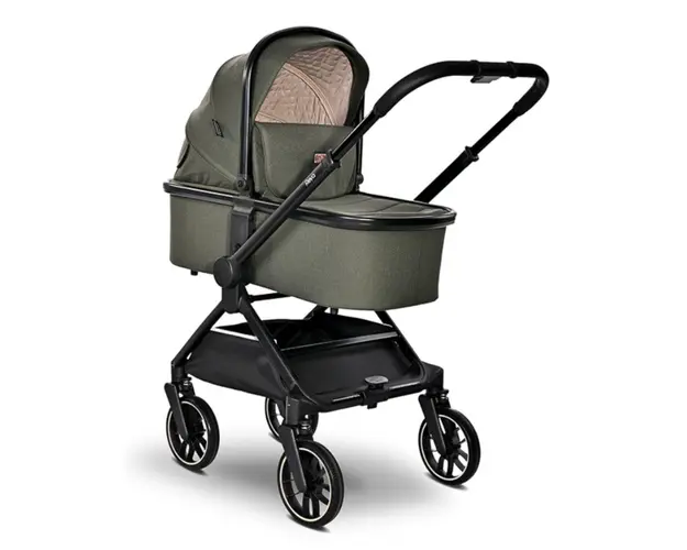 Carucior 3 in 1, Lorelli Reya, maner reversibil, pana la 22 kg, Green