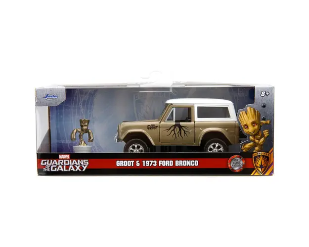 Masina si figurina Groot, Jada, Marvel 1973 Ford Bronco, 1:32