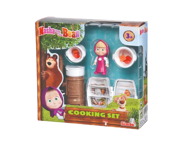 Set de joaca cu figurina, bucatarie si accesorii Masha si Ursul