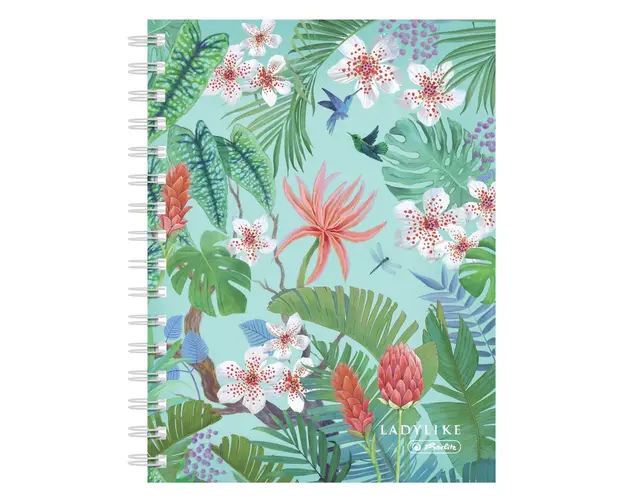 Caiet matematica cu spirala, A5, Herlitz, Ladylike Jungle, 100 file