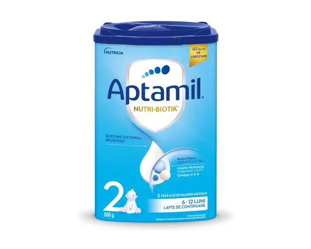 Lapte praf Aptamil Nutri-Biotik 2, 800 g, 6-12 luni