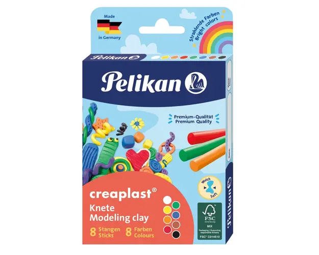 Set plastilina, Pelikan, Creaplast, 8 culori