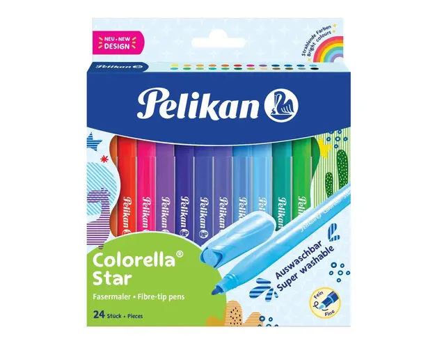 Set 24 carioci cu sablon inclus, Pelikan, Colorella Star C302