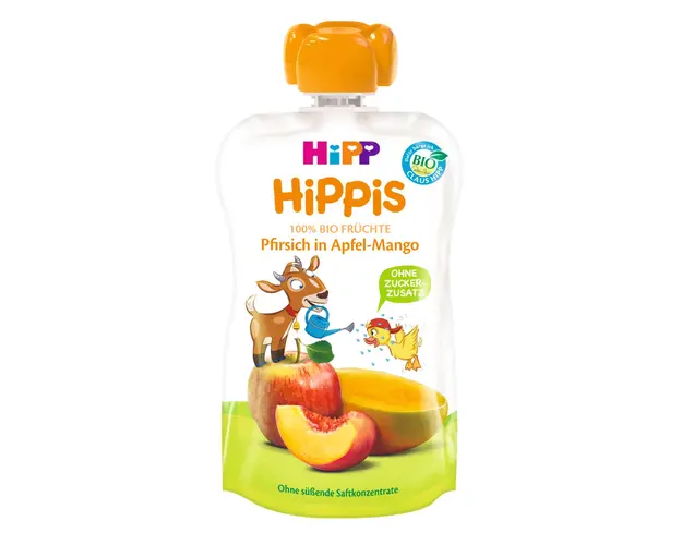 Piure din mar, mango si piersica Hipp, 100 g