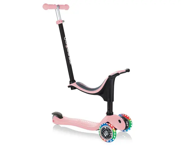 Trotineta Globber Go-Up Sporty, 3 in 1, cu lumini, Roz