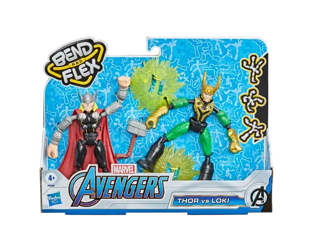 Set figurine Marvel, Avengers, Bend and Flex Thor vs Loki