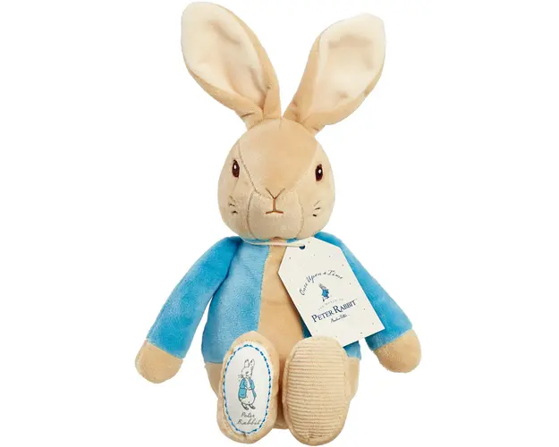 Jucarie bebe de plus Peter Rabbit, Albastru, 26 cm