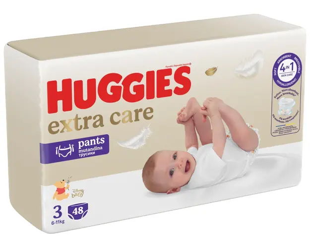 Scutece Chilotel Huggies, Extra Care Pants Mega, Marimea 3, 6-11 kg, 48 buc