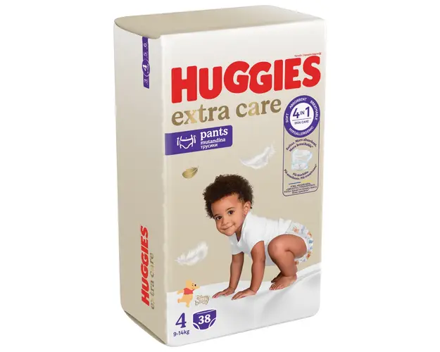 Scutece Chilotel Huggies, Extra Care Pants Mega, Marimea 4, 9-14 kg, 38 buc