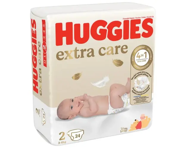 Scutece Huggies, Extra Care Convi, Nr 2, 3-6 kg, 24 buc