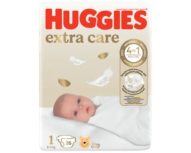 Scutece Huggies Extra Care Convi, Nr 1, 2-5 kg, 26 buc