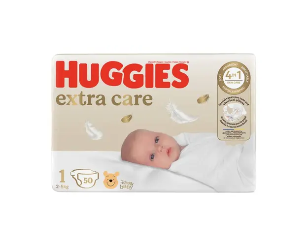 Scutece Huggies Extra Care, nr 1, 3-5 kg, 50 buc