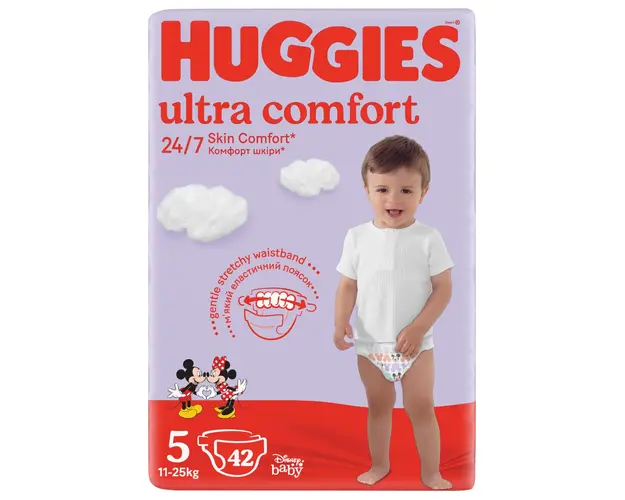 Scutece Huggies, Ultra Comfort Jumbo, Nr 5, 11-25 kg, 42 buc