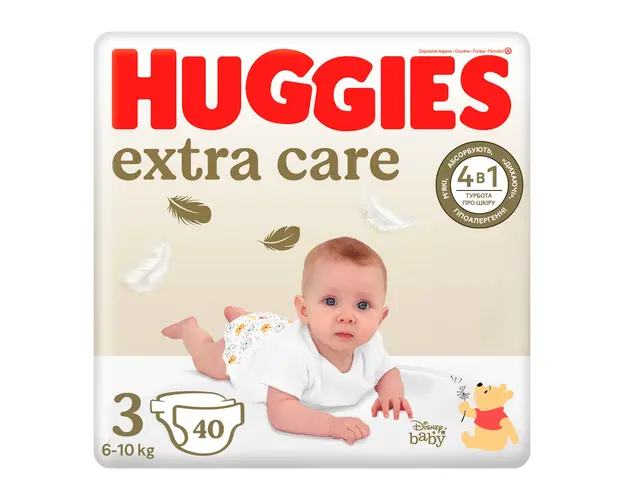 Scutece Huggies, Extra Care Jumbo, Nr 3, 6-10 kg, 40 buc