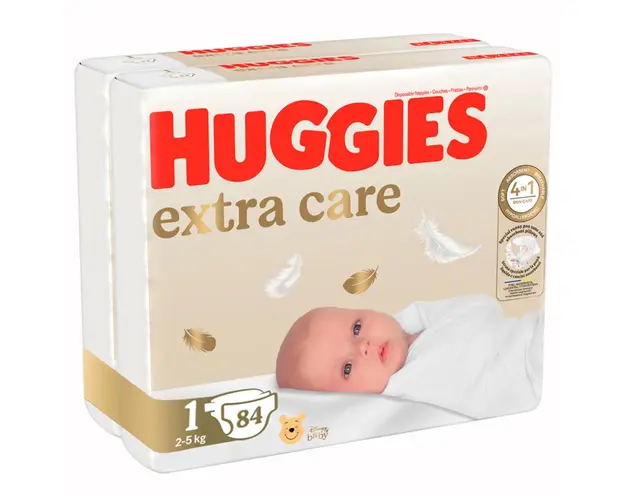Scutece Huggies, Extra Care, Nr 1, 2-5 kg, 84 buc