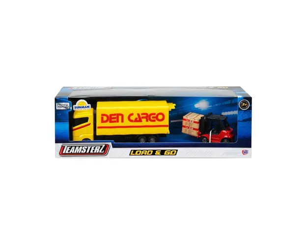 Set camion cu motostivuitor, Teamsterz, Galben