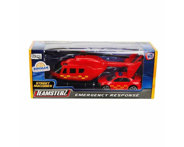 Set de joaca Teamsterz, Elicopter si masina de salvare