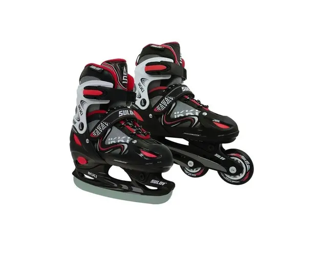 Role 2 in 1, Patine, DHS Ikki Boy, 35-38, Negru-Rosu