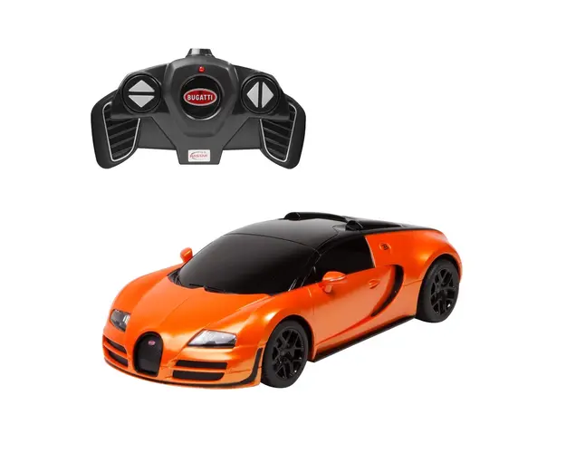 Masina cu telecomanda Rastar Bugatti Veyron Grand Sport Vitesse, 1:18, Portocaliu