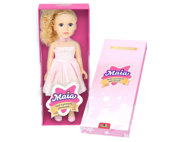 Papusa Maia, Sunt o printesa adevarata, Rochita roz si par blond