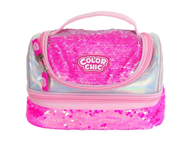 Geanta roz cu paiete, Color Chic, pentru pachetel