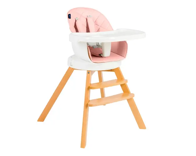 Scaun de masa 3 in 1, rotativ 360 grade, Juju Eat & Twist, Roz