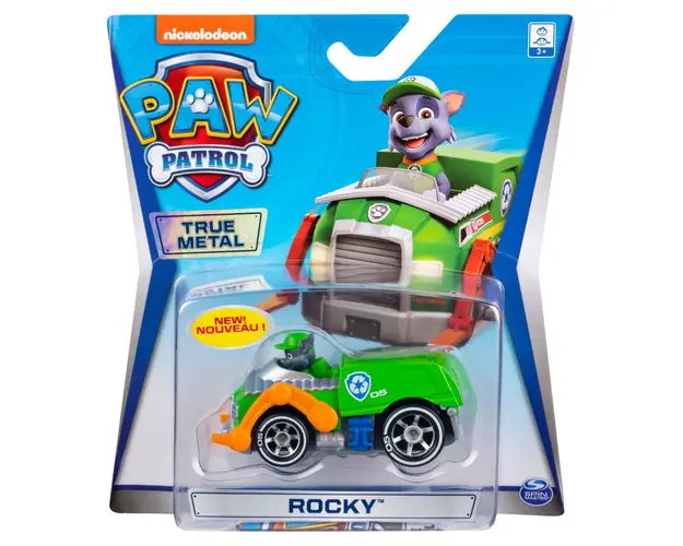 Masinuta cu figurina Paw Patrol True Metal, Rocky, 20120841