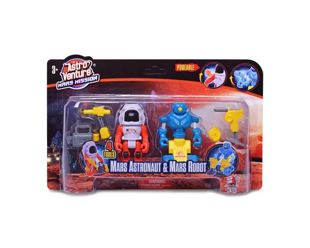 Set 2 figurine cu accesorii, Mars Mission, Mars Astronaut and Robot