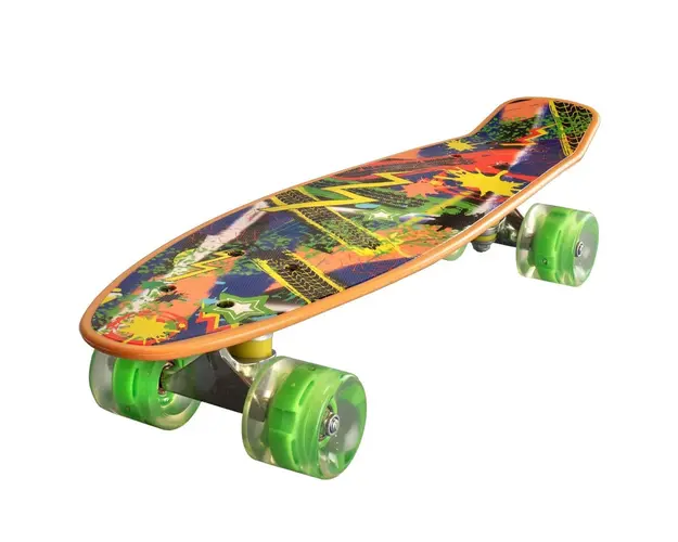 Penny board Landsurfer, Cu roti luminoase, 56 cm, ABEC-7 PU, Aluminium 90 kg, Splash