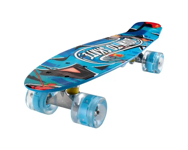 Penny board Action One, Cu roti luminoase, 22 cm, ABEC-7 PU, Aluminium 90 kg, Born to skate