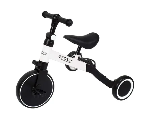 Tricicleta transformabila in bicicleta fara pedale, Action One, Milo Alb