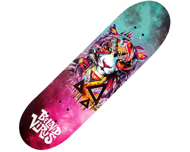 Skateboard Action One, Dublu Print Aluminiu, 70 x 20 cm, Tiger