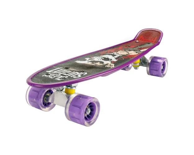 Penny board Action One, Cu roti luminoase, 22 cm, ABEC-7 PU, Aluminium Truck 90 kg, Redemption