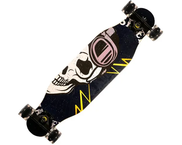 Longboard Action One cu roti luminoase, ABEC-7 PU Aluminiu, 100 kg, 80 x 20 cm, Negru Speed Master